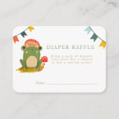 Waterverf Schattigee kikker Baby shower luier Raff Informatiekaartje (Voorkant)