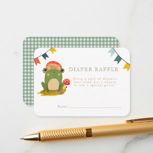 Waterverf Schattigee kikker Baby shower luier Raff Informatiekaartje