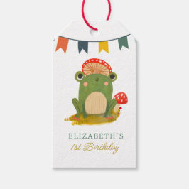 Waterverf Schattigee kikkerverjaardag Cadeaulabel