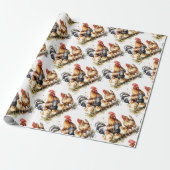 Waterverf Schattigee Kippen Vogel Dier Natuur Art Cadeaupapier (Uitgerold)