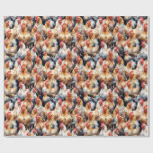 Waterverf Schattigee Kippen Vogel Dier Natuur Art Cadeaupapier (Vlak)