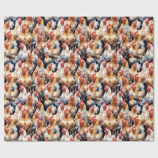 Waterverf Schattigee Kippen Vogel Dier Natuur Art Cadeaupapier (Vlak)