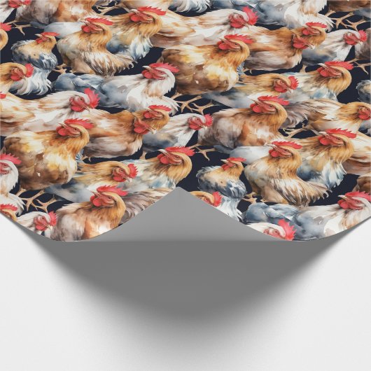 Waterverf Schattigee Kippen Vogel Dier Natuur Art Cadeaupapier (Hoek)