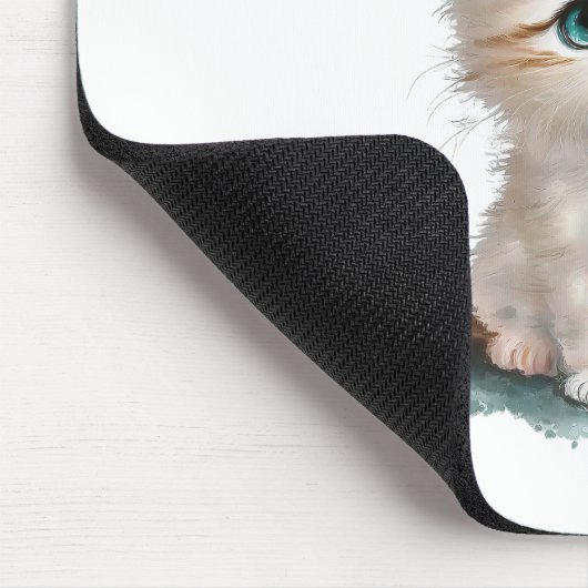 Waterverf Schattigee kitten met blauwe ogen Muismat (Hoek)