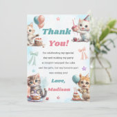 Waterverf Schattigee Kitty Cat Bedankt Card Kaart (Staand voorkant)