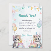 Waterverf Schattigee Kitty Cat Verjaardag Bedankt  Kaart (Voorkant)