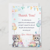 Waterverf Schattigee Kitty Cat Verjaardag Bedankt  Kaart (Voorkant)
