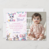 Waterverf Schattigee Kitty Cat Verjaardag Bedankt  Kaart (Voorkant)