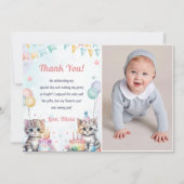 Waterverf Schattigee Kitty Cat Verjaardag Bedankt Kaart (Voorkant)