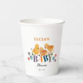 Waterverf Schattigee kleine kip familie Baby showe Papieren Bekers (Achterkant)