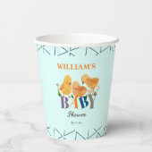 Waterverf Schattigee kleine kip familie Baby showe Papieren Bekers (Achterkant)