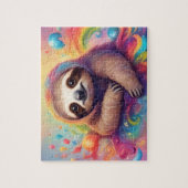 Waterverf Schattigee Kleurrijke Luiaard Legpuzzel (Verticaal)