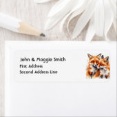 Waterverf Schattigee Knuffelvos Vossen Dierlijke K Etiket (Insitu)