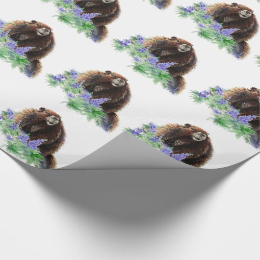 Waterverf Schattigee Marmot Animal Natuur Art Cadeaupapier (Hoek)