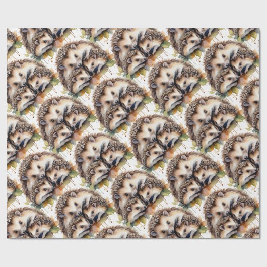 Waterverf Schattigee Natuur voor egel en dieren in Cadeaupapier (Vlak)