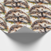 Waterverf Schattigee Natuur voor egel en dieren in Cadeaupapier (Hoek)