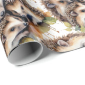 Waterverf Schattigee Natuur voor egel en dieren in Cadeaupapier (Rol Hoek)