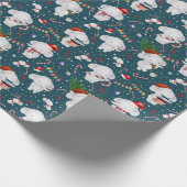 Waterverf Schattigee Olifant Feestelijke Kerst Cadeaupapier (Hoek)