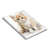 WATERVERF SCHATTIGEE ORANJE TABBY KITTEN NOTITIEBOEK (Rechterzijde)