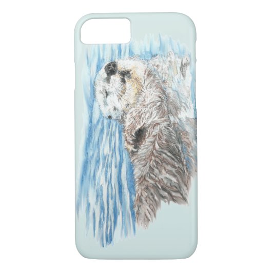 Waterverf Schattigee Otter Dierlijke Natuur kunst Case-Mate iPhone Case (Achterkant)