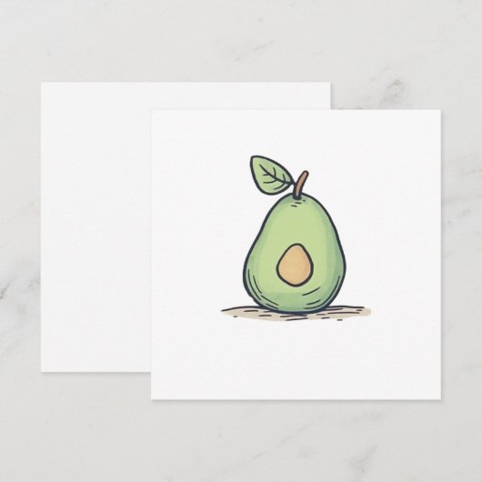 Waterverf Schattigee peer Feestdagenkaart (Voorkant / Achterkant)