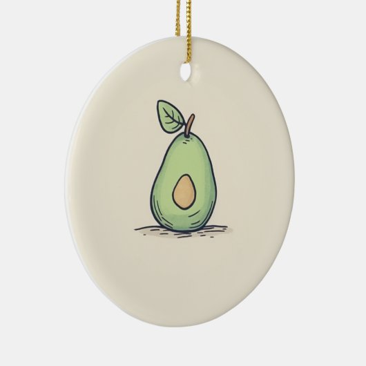 Waterverf Schattigee peer Keramisch Ornament (Rechts)