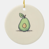 Waterverf Schattigee peer Keramisch Ornament (Achterkant)