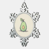 Waterverf Schattigee peer Tin Sneeuwvlok Ornament (Rechts)