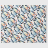 Waterverf Schattigee Penguin Animal Wildlife Natuu Cadeaupapier (Vlak)