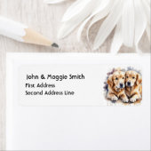 Waterverf Schattigee Retriever Dog Puppy Etiket (Insitu)