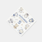 Waterverf Schattigee Robot Kids Verjaardagsfeest Servet (Hoek)