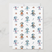 Waterverf Schattigee Robot Kids Verjaardagsuitnodi Kaart (Achterkant)