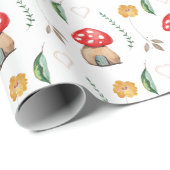 Waterverf Schattigee Rode Muschrooms Illustratie Cadeaupapier (Rol Hoek)