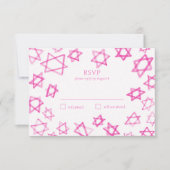 Waterverf Schattigee Roze Ster van David Bar Bat M RSVP Kaartje (Voorkant)
