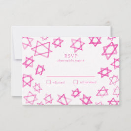 Waterverf Schattigee Roze Ster van David Bar Bat M RSVP Kaartje