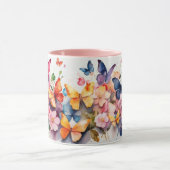 Waterverf Schattigee roze vlinder bloem Mok (Midden)