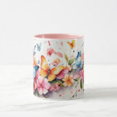 Waterverf Schattigee roze vlinder bloem Mok (Midden)