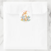 Waterverf Schattigee Safari Oerwoud Baby shower St Ronde Sticker (Tas)