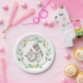 Waterverf Schattigee slapende wasbeer krans Papieren Bordje (Feest)