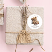 Waterverf Schattigee teddybeer is een jongen Ronde Sticker