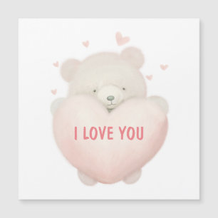 Waterverf Schattigee teddybeer met hart - I LOVE Y