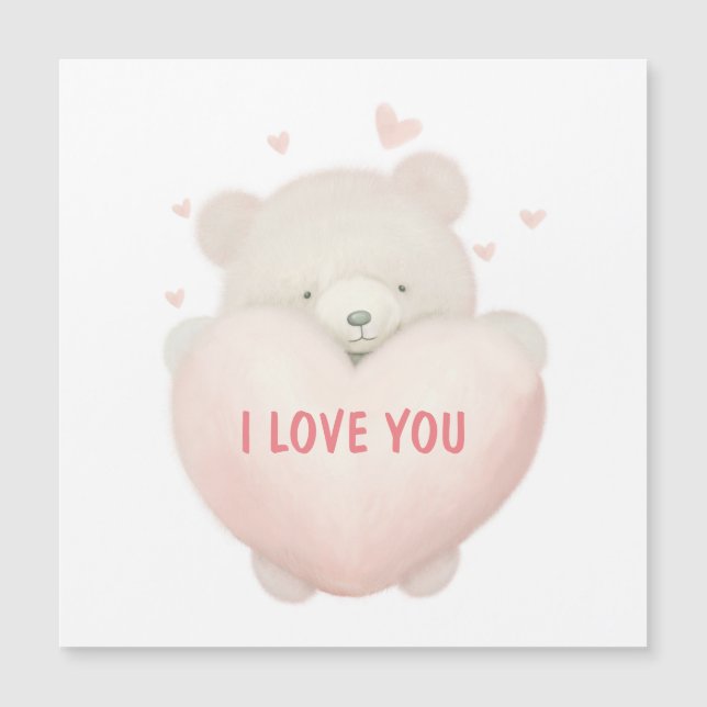 Waterverf Schattigee teddybeer met hart - I LOVE Y (Voorkant)