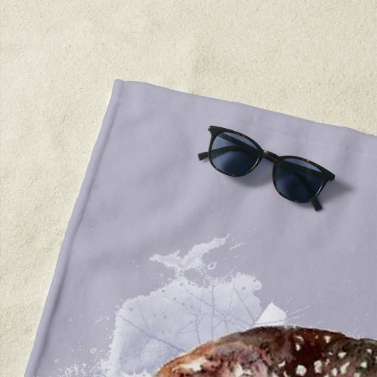 Waterverf Schattigee Uil Vogel Natuur Wildlife Art Strandlaken (In situ)