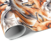 Waterverf Schattigee vossen Fox Animal Wildlife Na Cadeaupapier (Rol Hoek)