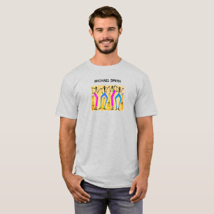 Waterverf, Schattigee vrolijke dans T-shirt