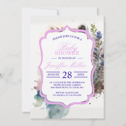 Waterverf Schattigee Wasbeer Spring Flowers Kaart (Voorkant)