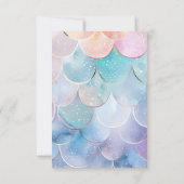 Waterverf Schattigee Zeemeermin Staart Dank u Kaar Bedankkaart (Achterkant)