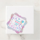 Waterverf Schattigee zeemeermin verjaardagsfeest D Bedankjes Labels (In situ)