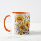 Waterverf Schattigee Zonnebloem Bijen Mok (Links)