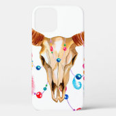 Waterverf schedel, geïsoleerd op wit Case-Mate iPhone case (Achterkant)